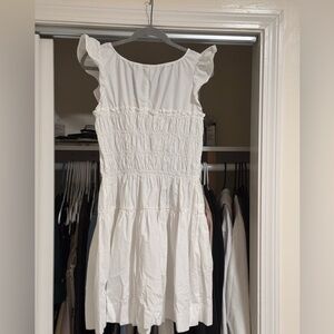 White Ruffled Sleeveless Dress